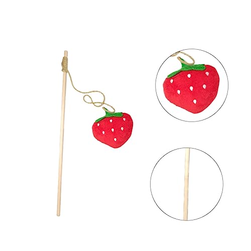 LOORGVEL Interaktives Katzenspielzeug Katzenteaser Stab mit Rotem Erdbeerdesign Langlebig Beißfest für Haustiere Bewegung und Spielspaß LOORGVEL Interaktives Katzenspielzeug Katzenteaser Stab mit Rotem Erdbeerdesign Langlebig Beißfest für Haustiere Bewegung und Spielspaß von LOORGVEL
