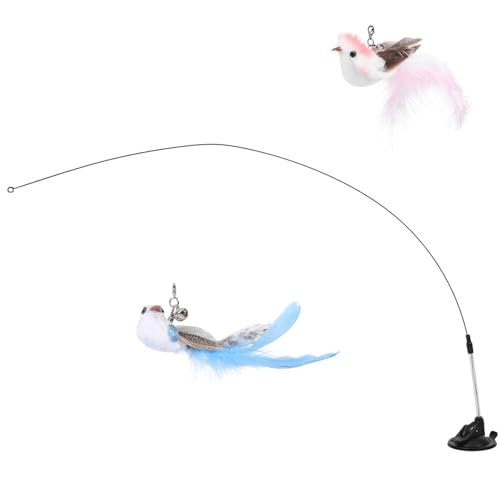 LOORGVEL Interaktives Katzenspielzeug Starkem Saugnapf Flexiblem Stahlstab und Austauschbaren vögeln Langlebiger Katzenzauberstab für Indoor kätzchen und Katzenunterhaltung LOORGVEL Interaktives Katzenspielzeug Starkem Saugnapf Flexiblem Stahlstab und Austauschbaren vögeln Langlebiger Katzenzauberstab für Indoor kätzchen und Katzenunterhaltung von LOORGVEL