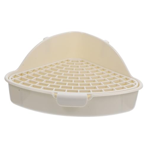 LOORGVEL Kaninchen Ecktoilette mit Abnehmbarem und Erhöhtem Zaun Kleine Tier Toilette für Meerschweinchen Chinchilla und Zwergkaninchen Hygienischer Katzenstreu Eimer Geruchsarm und Leicht von LOORGVEL