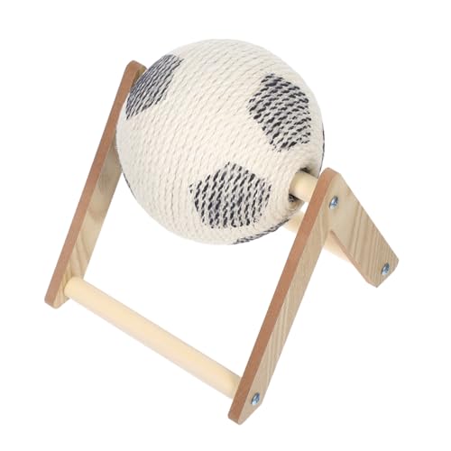 LOORGVEL Katze Kratzball Sisal mit Holzbasis Interaktives Kratzspielzeug für Kleine Katzen Indoor Krallenpflege und Bewegungsspielzeug zur Gesunder Kratzgewohnheiten von LOORGVEL