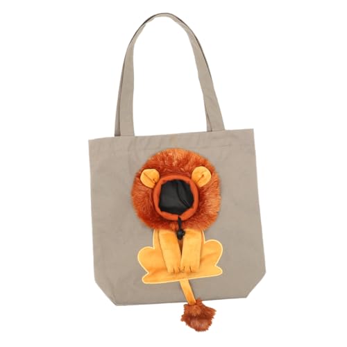 LOORGVEL Katzen Tragetasche aus Atmungsaktivem Canvas mit Verstellbarem Zugband und Offenem Sichtfenster Leichte EIN Schulter Tasche mit Niedlichem Design für Kleine Katzen und Kleine von LOORGVEL