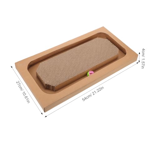 LOORGVEL Katzen kratzbrett mit Glockenball Interaktives Krallenschleifspielzeug für Katzen Langlebiges Kratzpad zur Krallenpflege und Beschäftigung Geeignet für Wohnungskatzen und Kätzchen von LOORGVEL