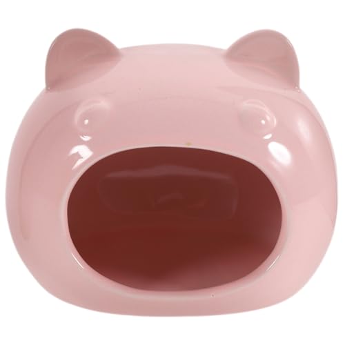 LOORGVEL Keramik Hamster Versteck Kleintierhaus Niedlich Kühlendes Versteck für Zwerghamster Igel und Meerschweinchen Kuschelplatz Haustierbett Rosa Klein von LOORGVEL