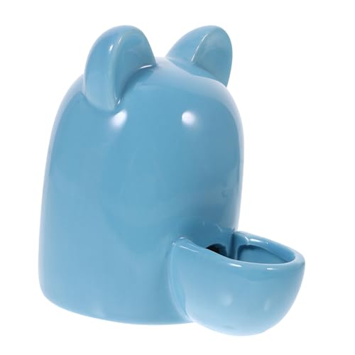 LOORGVEL Keramik Katzenohren Wasserspender für Kleine Haustiere Automatischer Trinknapf für Hamster Kaninchen Selbstnachfüllend Blaue Cartoon Dekoration Energiesparendes Pet Feeding Zubehör von LOORGVEL