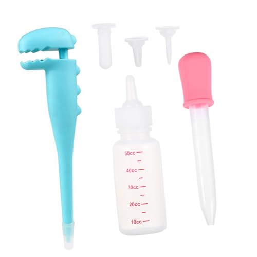 LOORGVEL Kitten Flaschen mit Ersatzsaugern Tragbare Fütterungsflasche für Welpen und Katzen Multifunktionales Futter und Medikamenten Ergonomisch Gestaltet für Natürliche und Stressfreie von LOORGVEL