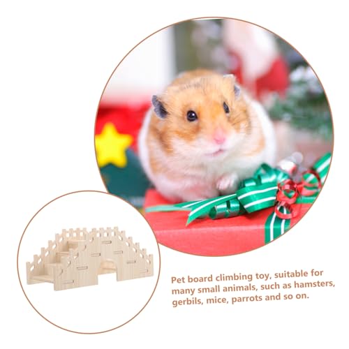 LOORGVEL Kleintier Leiter Holzspielzeug Stabile Natürliche Hamster Kletterleiter Wiederverwendbar Sicher für Hamster Käfig Zubehör Spielplatz von LOORGVEL