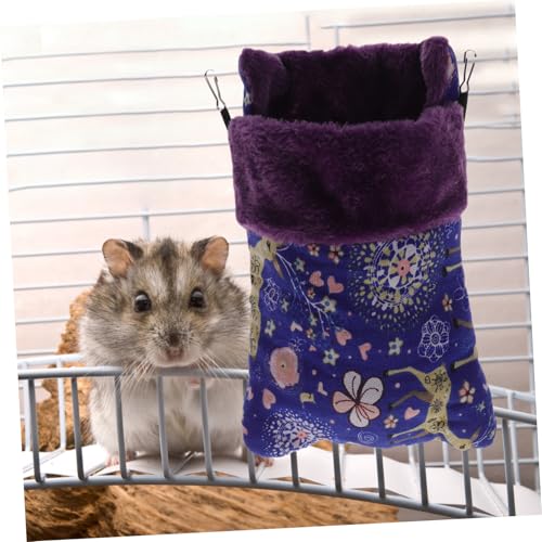 LOORGVEL Kleintier Schlafsack aus Baumwolle Warmes Hamsterbett mit Clips Kuscheliges Haustier Nest Geeignet für Meerschweinchen Frettchen Nager für Kalte Jahreszeiten und Käfigzubehör von LOORGVEL