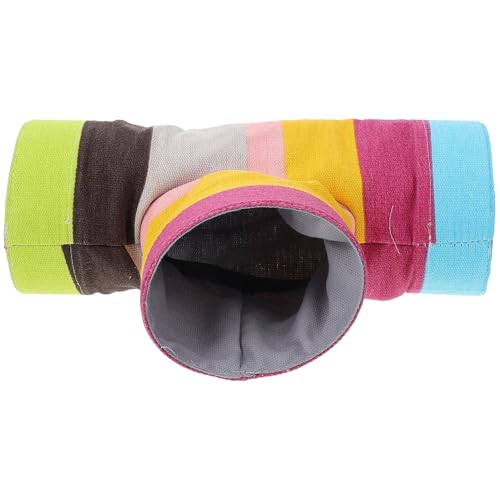 LOORGVEL Kleintier Tunnel Bunt Atmungsaktiv Kuschelbett für Hamster Meerschweinchen Kaninchen Versteckhaus mit Lustigem Design für Kleinen Nager und Katzenfreund von LOORGVEL