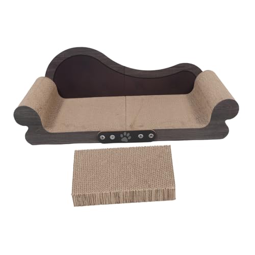 LOORGVEL Kratzmöbel für Katzen aus Welliger Pappe Kratzfestes Sofa Großes Indoor-kratzbrett für Katzen Schützt Möbel kein Abfallen von Kratzspänen Einfach zu Montierendes Katzenbett LOORGVEL Kratzmöbel für Katzen aus Welliger Pappe Kratzfestes Sofa Großes Indoor-kratzbrett für Katzen Schützt Möbel kein Abfallen von Kratzspänen Einfach zu Montierendes Katzenbett von LOORGVEL