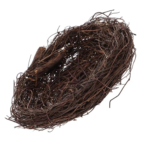 LOORGVEL Künstliches Vogelnest aus Geflochtenem Rattan Dekoratives Vogelhaus Modell Wetterfestes Gartenornament für Balkon Rasen Mini Landschaft und Innenraumgestaltung von LOORGVEL