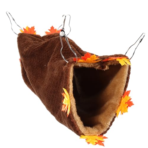 LOORGVEL Kuscheliger Hamster Tunnel Wärmender Hängeschlafplatz für Chinchillas Kleintiere Zwerghamster Weicher Plüsch Haustierkäfig Zubehör Komfortabler Rückzugsort von LOORGVEL