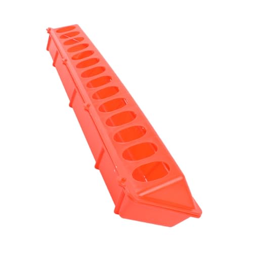 LOORGVEL Langer Futtertrog für Tauben und Vögel Robuster Futtersilo Einfacher Reinigung und Nachfüllung Geeignet für Hühner Papageien und Kleine Geflügelarten Wetterfest und Langlebig Rot von LOORGVEL