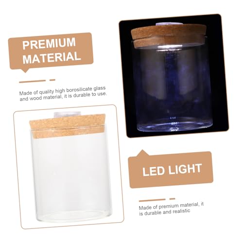 LOORGVEL Mini Fischglasflasche aus Robustem Borosilikatglas mit LED licht Vielseitig als Mini Aquarium Mikro Landschaft oder Dekoration Abnehmbarer Deckel Glatte Oberfläche Leicht zu von LOORGVEL