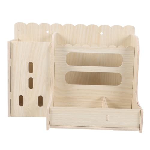 LOORGVEL Multifunktionaler Holz futterspender für Kaninchen und Meerschweinchen Langlebiger Futtertrog und Heuraufe Natürlicher Holzständer für Frisches Gras und Futter Sicher und Stabil von LOORGVEL
