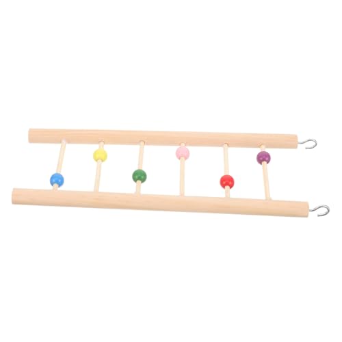 LOORGVEL Natürliche Vogel kletterleiter aus Holz Papageien trainingsspielzeug für Wellensittiche und Nymphensittiche Sicheres Kauspielzeug zur Geistigen und Motorischen von LOORGVEL