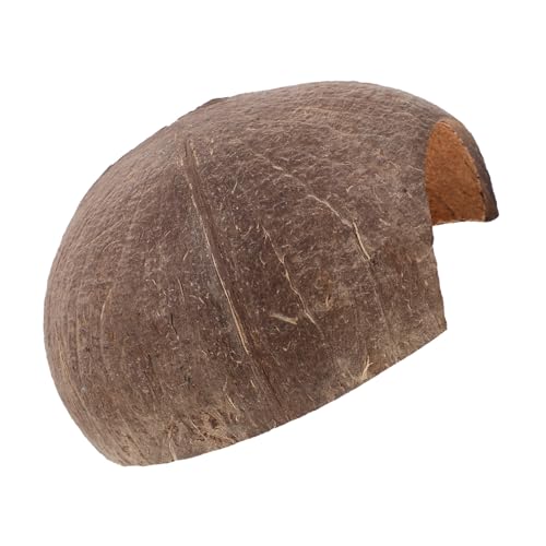 LOORGVEL Natürlicher Kokosnuss Unterschlupf Reptilien Versteck Terrarium Dekoration Sicherer Rückzugsort für Eidechsen Schildkröten Aquarien Geeignet Pflegeleicht und Wetterfest von LOORGVEL
