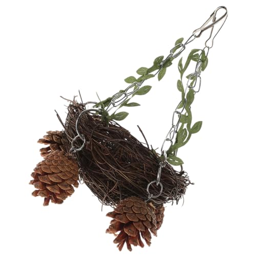 LOORGVEL Natürlicher Rattannistkorb Vogelsitzstange Vogelkäfig Papagei Kau Kletternest für Kleine bis Große Vögel Geeignet von LOORGVEL