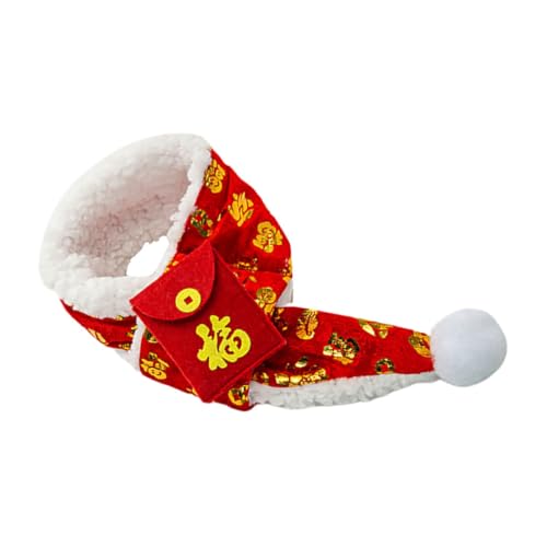 LOORGVEL Neujahrs Haustier Dreieckstuch aus Leicht und Bequem Festliches Rotes und Goldenes Design Langlebiges Zubehör für Hunde und Katzen für Weihnachts und Partyanlässe von LOORGVEL