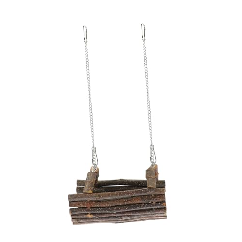 LOORGVEL Pet Hängeschaukel aus Holz mit Tunnel Atmungsaktives Hängespielzeug für Hamster Ratten und Chinchillas Vielseitiges Kleintier spielgerät zum Ausruhen und Schlafen Wintergeeignet von LOORGVEL