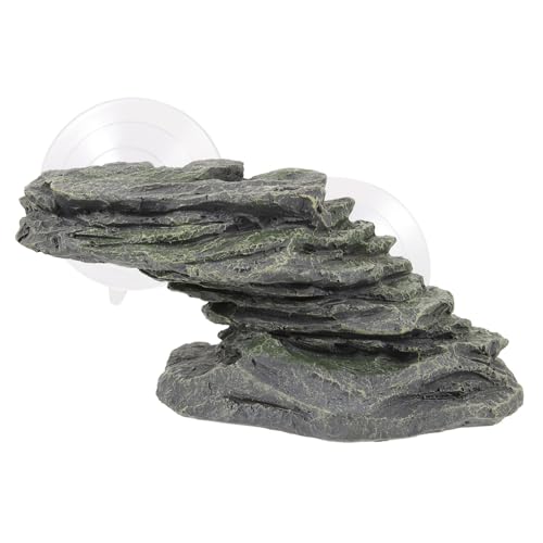 LOORGVEL Reptilien Sonnenplattform Schildkröten Kletterplattform Aquarium Dekoration für Wasserschildkröten Terrarien mit Realistischer Felsenoptik für Schildkröten und Reptilien von LOORGVEL