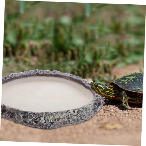 LOORGVEL Reptilien Wasserschale Wassernapf mit Glatter Oberfläche für Schildkröten Eidechsen Schlangen Vielseitiger Futter Trinknapf Praktische Terrarium Schüssel für Kleine Reptilien von LOORGVEL