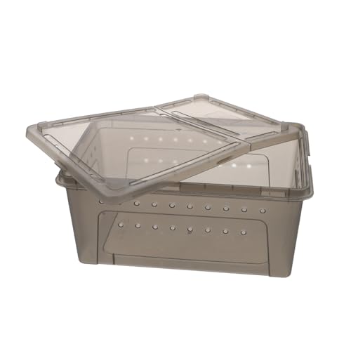 LOORGVEL Reptilien Zuchtbox Kunststoff Teilig mit Futterbox Schwarz Langlebiges Leicht zu Reinigendes Terrarium mit Hoher Lichtdurchlässigkeit für Echsen Schildkröten Spinnen und Schlangen LOORGVEL Reptilien Zuchtbox Kunststoff Teilig mit Futterbox Schwarz Langlebiges Leicht zu Reinigendes Terrarium mit Hoher Lichtdurchlässigkeit für Echsen Schildkröten Spinnen und Schlangen von LOORGVEL