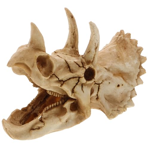 LOORGVEL Resin Dinosaur Skull Versteck für Reptilien Terrarium Realistische Harzdekoration Geeignet für Schildkröten Eidechsen Aquarium Dekoratives Dinosaurier Höhlenversteck Naturnahes von LOORGVEL