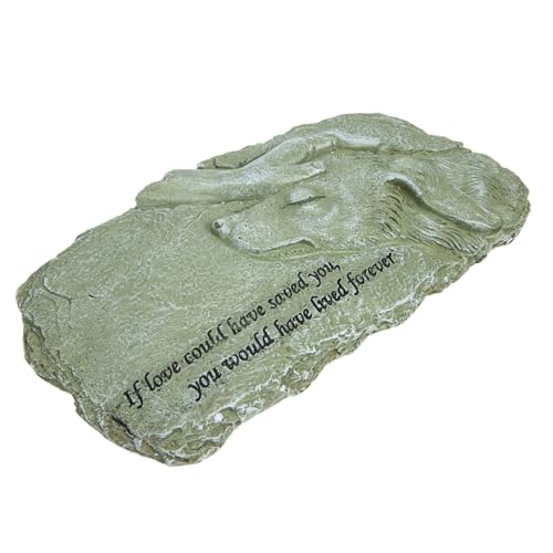 LOORGVEL Resin Haustier Gedenkstein mit Hundemotiv Langlebige Gartenfigur aus Wetterfestem Material Kompakte als Tiergrabstein und Dekoration für Innen und Außenbereiche von LOORGVEL