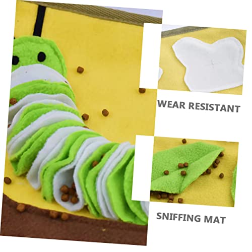 LOORGVEL Snuffle Mat für Hunde Gelbe Welpen Foraging Matte aus Weichem Polar Fleece Langsam Fressende Spielunterlage zur Stressreduktion und Geistigen Waschbar und Wiederverwendbar von LOORGVEL