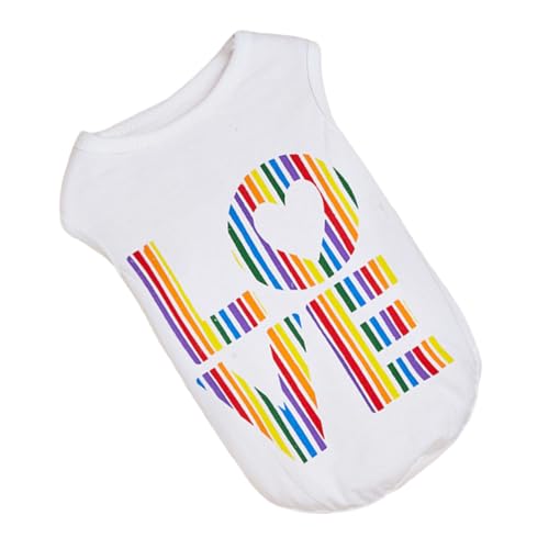 LOORGVEL Sommerliches Leichtes Hundeshirt und Katzenoutfit Ärmellos mit Buntem Love Print Atmungsaktiv Bequem Geeignet für Kleine bis Mittlere Welpen und Katzen für Alltag und LOORGVEL Sommerliches Leichtes Hundeshirt und Katzenoutfit Ärmellos mit Buntem Love Print Atmungsaktiv Bequem Geeignet für Kleine bis Mittlere Welpen und Katzen für Alltag und von LOORGVEL