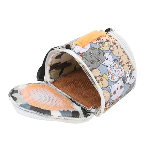 LOORGVEL Tragbare Hamster Transporttasche mit Verstellbarem Schultergurt Warmes Kleintier gehege für Hamster Meerschweinchen Eichhörnchen und Igel Atmungsaktiv und Sicher für Reisen und von LOORGVEL