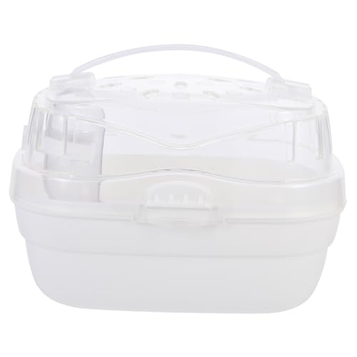 LOORGVEL Tragbarer Hamsterkäfig Außentransportbox für Zwerghamster und Meerschweinchen Leicht Geruchlos Robust mit Praktischem Griff für Reisen Ausflüge und Outdoor Aktivitäten von LOORGVEL
