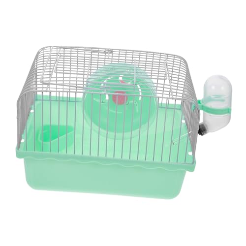 LOORGVEL Tragbarer Kleintierkäfig mit Wasserflaschenhalter Abs Material Multifunktionaler Hamster und Chinchillatransportkäfig Sanft zur Haut für Reisen und Kleine Vögel Grün von LOORGVEL