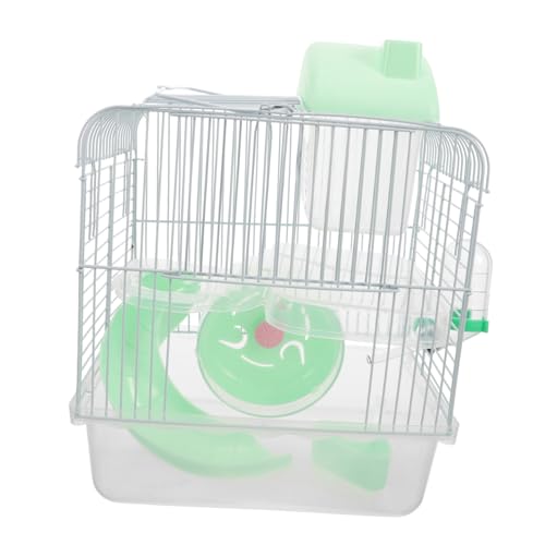 LOORGVEL Transparenter Hamsterkäfig Doppelschicht Kleintierkäfig mit Schloss Geeignet für Hamster Ratten Meerschweinchen und Kleine Nager Sicheres Spiel Rückzugsgebiet von LOORGVEL