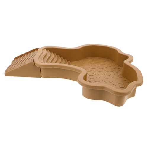 LOORGVEL Turtle Bath Basin mit Rutschfester Kletterrampe Großes Reptilien-badebecken und Sonnenplattform Multifunktionales Wasser Futterbecken für Schildkröten Wasserschildkröten und von LOORGVEL