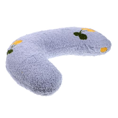 LOORGVEL U förmiges Katzenkissen Komfortabel Atmungsaktiv Haustierkissen für Tiefen Schlaf Kuschelkissen für Katzen und Kleine Hunde Waschbar Stilvolles Design in Blau von LOORGVEL