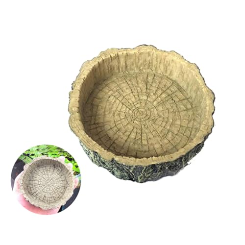 LOORGVEL Umweltfreundliche Resin Futterschale für Reptilien Wie Schildkröte Gecko Schlange Ungiftig Langlebig Leicht zu Reinigen mit Natürlicher Holzmaserung für Komfortables Fressen LOORGVEL Umweltfreundliche Resin Futterschale für Reptilien Wie Schildkröte Gecko Schlange Ungiftig Langlebig Leicht zu Reinigen mit Natürlicher Holzmaserung für Komfortables Fressen von LOORGVEL
