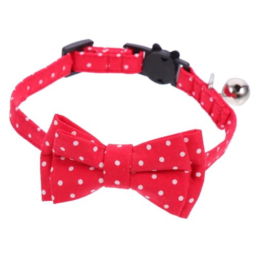 LOORGVEL Verstellbares Hundehalsband mit Abnehmbarem Fliegen Bowtie und Glocke Leichtes Atmungsaktives Haustier Zubehör für Kleine und Große Hunde Komfortabel und Sicher von LOORGVEL
