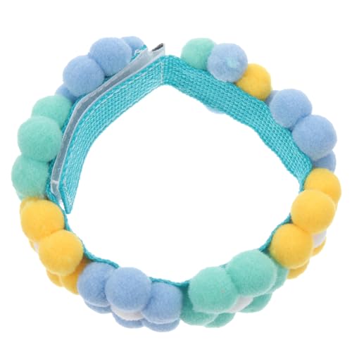 LOORGVEL Verstellbares Leichtes Haustierhalsband mit Modischer Blumendekoration Sicheres für Kleine Hunde und für Alltag und Partys Gelb Grün Blau von LOORGVEL