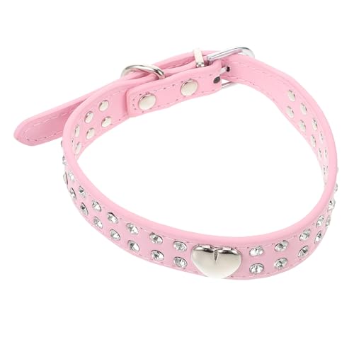 LOORGVEL Verstellbares Welpenhalsband aus Weichem PU mit Funkelnden Strasssteinen Verstellbare Metallschnalle Komfortabel und Langlebig für Kleine Hunde und Besondere Anlässe von LOORGVEL