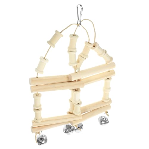 LOORGVEL Vogel Schaukel Holzspielzeug für Papageien Nymphensittiche Wellensittiche Kauspielzeug zur Beschäftigung und Koordinationstraining Dekorativ Langlebig Geeignet für Vogelkäfig von LOORGVEL