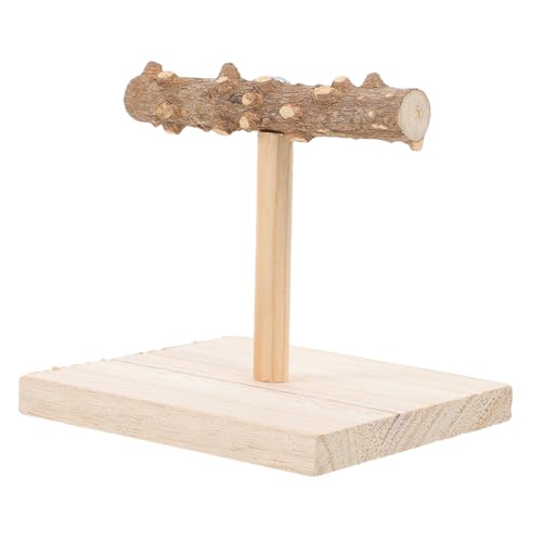 LOORGVEL Vogel Sitzstange aus Naturholz mit Breiter Stabiler Basis Robuster Trainingsstand für Wellensittiche Papageien und Nymphensittiche als Kauspielzeug und Kletterspielzeug für von LOORGVEL