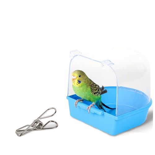 LOORGVEL Vogelbad für Käfig mit Abdeckung Leichtes Blau Geeignet für Wellensittiche Kanarienvögel und Kleine Papageien Langlebiges Kunststoff Badebecken zur Reinigung und Pflege LOORGVEL Vogelbad für Käfig mit Abdeckung Leichtes Blau Geeignet für Wellensittiche Kanarienvögel und Kleine Papageien Langlebiges Kunststoff Badebecken zur Reinigung und Pflege von LOORGVEL
