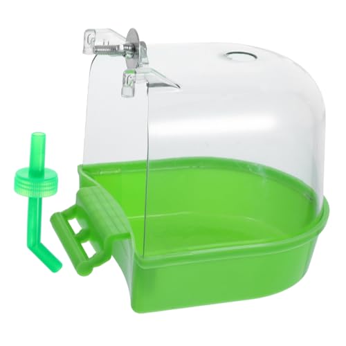 LOORGVEL Vogelbadewanne für Käfig mit Haken Kompakte Badewanne aus Langlebigem Kunststoff Wiederverwendbar Geeignet für Papageien und Wellensittiche Einfache Sand oder Wasserbad für Vögel von LOORGVEL