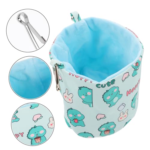 LOORGVEL Warme Hängematte für Kleintiere Schlafsack für Hamster Meerschweinchen und Frettchen Dickes Kuschelbett Installieren Vielseitiges Käfigzubehör Grün mit Dinosaurier von LOORGVEL