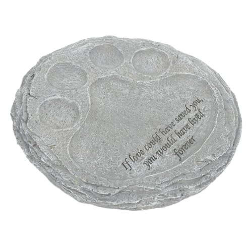 LOORGVEL Wetterfester Resin Hundegedenkstein mit Pfotenmotiv Langlebiges Haustier Memorial für Garten und Außenbereich Langlebig Farbbeständig als Andenken für Hunde und Katzen von LOORGVEL