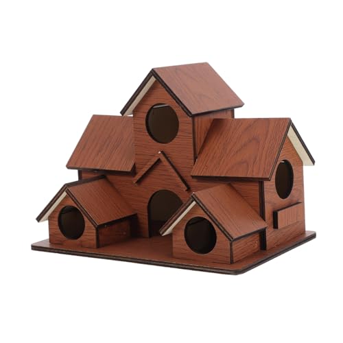 LOORGVEL Wetterfestes Holz Vogelhaus mit Eingängen Dekoratives Außennest für Kleine Vögel Robustes Naturholz Einfache Garten und Parkdekoration für Vogelbeobachtung LOORGVEL Wetterfestes Holz Vogelhaus mit Eingängen Dekoratives Außennest für Kleine Vögel Robustes Naturholz Einfache Garten und Parkdekoration für Vogelbeobachtung von LOORGVEL