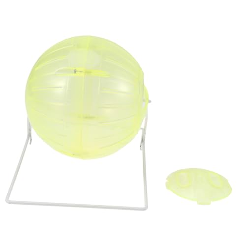 LOORGVEL in Eins Multifunktionaler Hamster Laufball mit Ständer Sicherer Metall Mix Fördert Gesunde Bewegung für Hamster Zwerghamster und Kleintiere Gelb von LOORGVEL