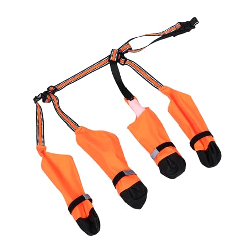 LOORGVEL wasserdichte Hundeschuhe für Kleine Hunde mit Reflektierenden Streifen Weicher Innenpolsterung und Rutschfester Sohle Schützende Booties für Regen und Outdoor Aktivitäten von LOORGVEL