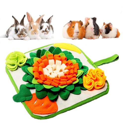 Kaninchen-Futtermatte, Schnüffelmatte für Kleintiere, Kaninchen, Spielzeug, 30 x 30 cm, Kaninchen, Schnüffelmatte, interaktive Fütterung, matt, Leckerli-Spender für Kaninchen, Meerschweinchen von LOPERDEVE
